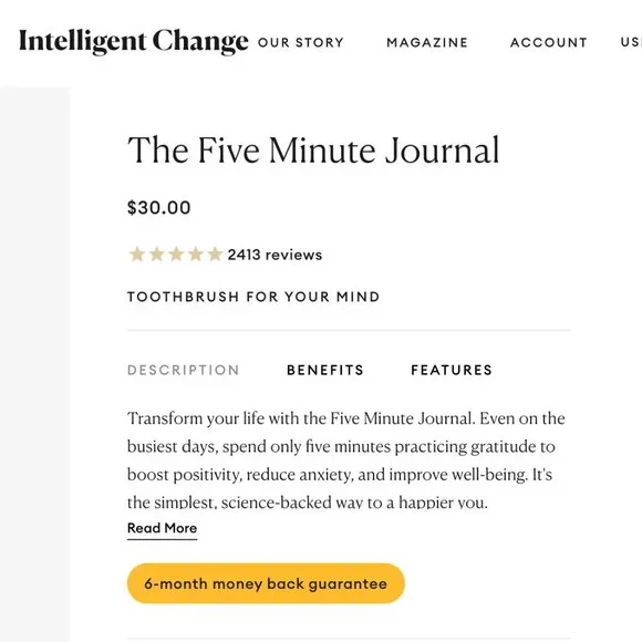 NEW INTELLIGENT CHANGES The Five Minute Journal Hardcover Beige Daily - Picture 12 of 13